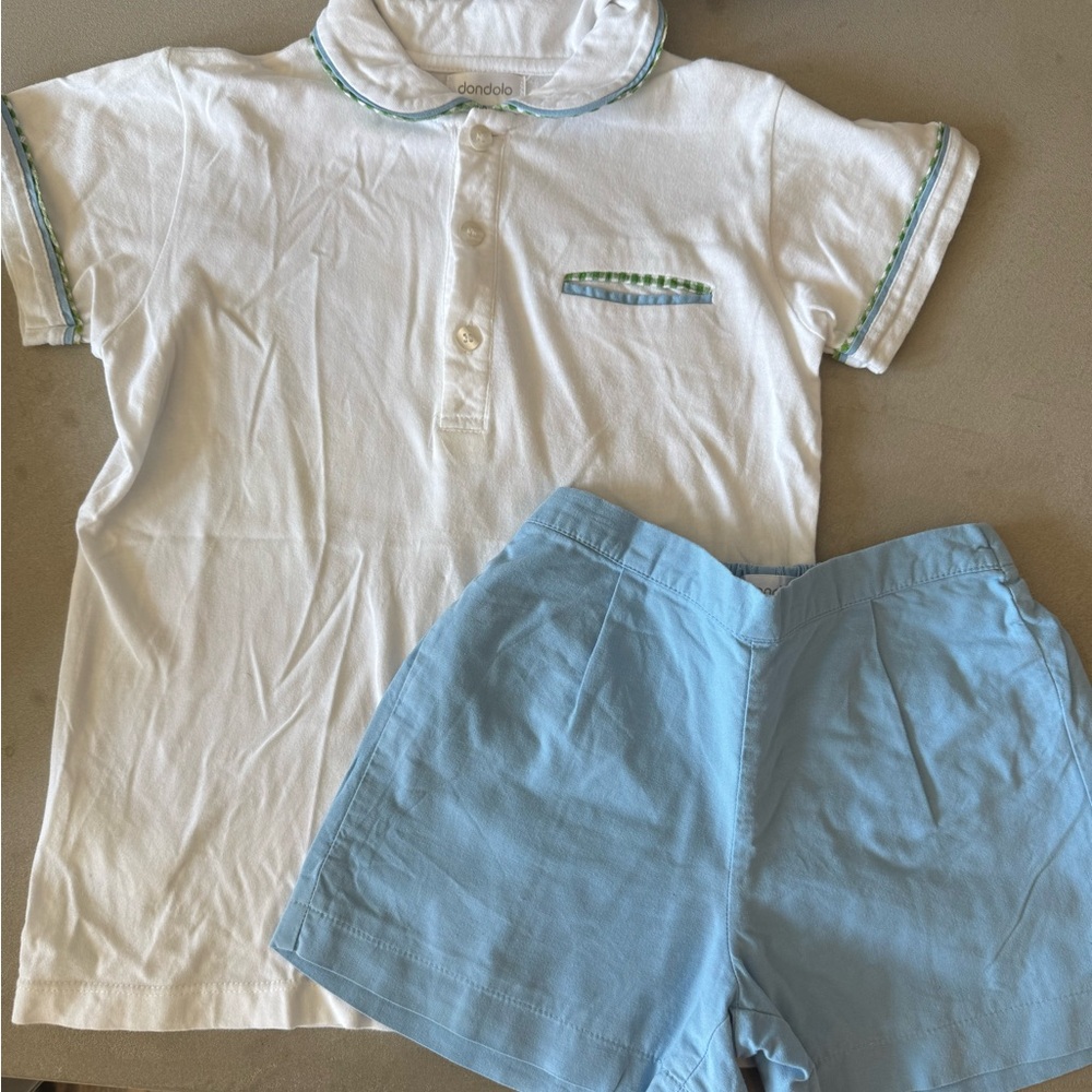 Dondolo Boys Shorts Set with Blue/Green Details
